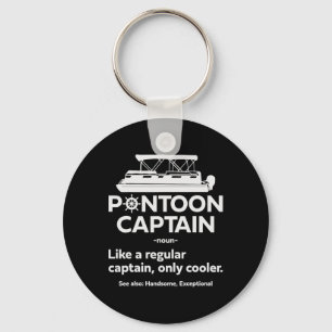 Pontoon Boat Captain Dad Funny Sailing And Boating Key Ring