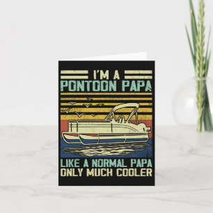 Pontoon Boat Captain Dad Papa Gag Pontooning Boati Card