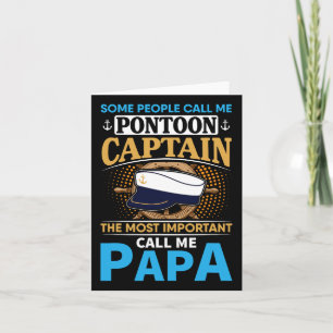 Pontoon Boat Captain Gift For Grandfather Dad Papa Card