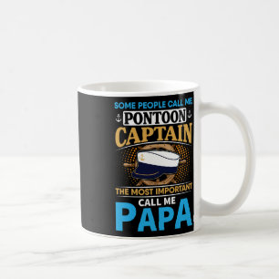Pontoon Boat Captain Gift For Grandfather Dad Papa Coffee Mug