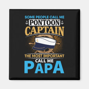 Pontoon Boat Captain Gift For Grandfather Dad Papa Magnet
