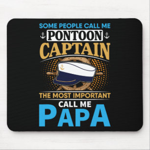 Pontoon Boat Captain Gift For Grandfather Dad Papa Mouse Pad