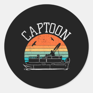 Pontoon Boat Captain I Captoon I Skipper Pontoon B Classic Round Sticker