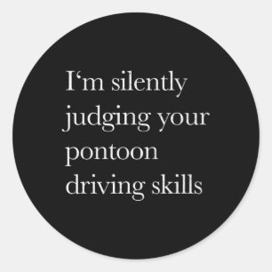 Pontoon Boat Fun At The Lake For Tritoon Captains Classic Round Sticker