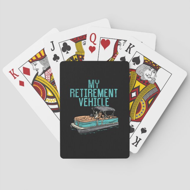 Pontoon Boat - My Retirement Vehicle Playing Cards (Back)
