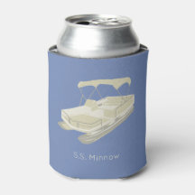 Pontoon Boat Personalised Can Cooler