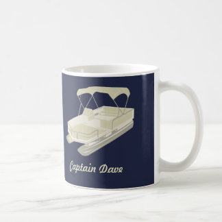 Pontoon Boat Personalised Coffee Mug Navy Blue