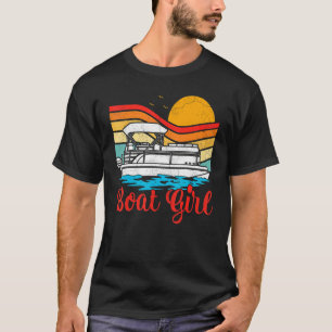 Pontoon Boat Vintage Retro Boating First Mate Boat T-Shirt