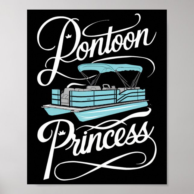 Pontoon Boat Women Boating Princess Party  Poster (Front)