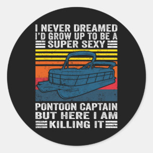 Pontoon Boating Lake Adventures For Summer Pontoon Classic Round Sticker