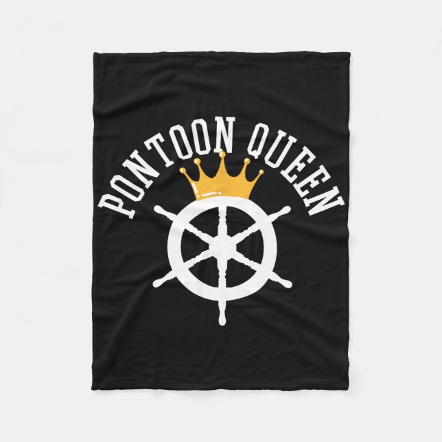 Pontoon Boating Ship Captain Gift  Fleece Blanket (Front)