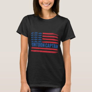 Pontoon Captain American Flag Patriotic Boating T-Shirt