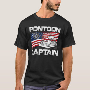 Pontoon Captain American Flag Pontoon Boat Lover G T-Shirt