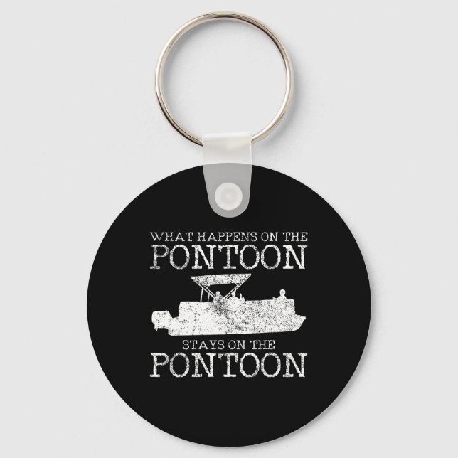 Pontoon Captain Boating Gift 1  Key Ring (Front)
