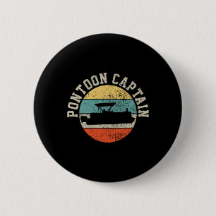 Pontoon Captain Boating Retro Gift 6 Cm Round Badge