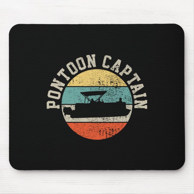 Pontoon Captain Boating Retro Gift  Mouse Pad (Front)