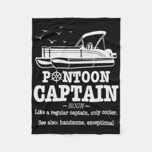 Pontoon Captain Definition Boat Life Funny Boating Fleece Blanket