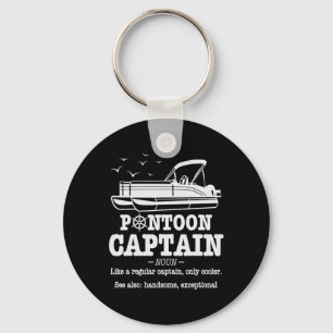 Pontoon Captain Definition Boat Life Funny Boating Key Ring