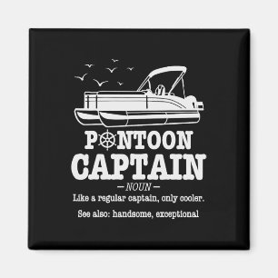 Pontoon Captain Definition Boat Life Funny Boating Magnet