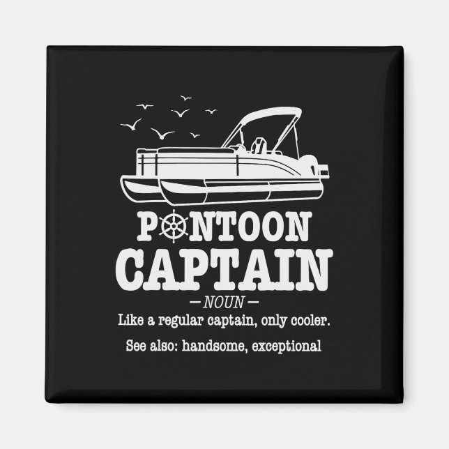 Pontoon Captain Definition Boat Life Funny Boating Magnet (Front)