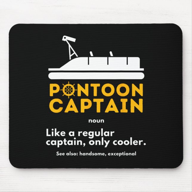 Pontoon Captain Definition - Funny Boat Pontooning Mouse Pad (Front)