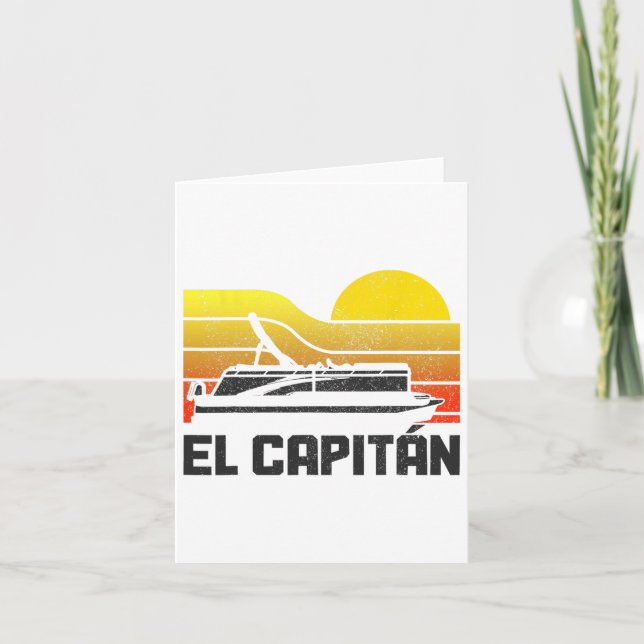 Pontoon Captain El Capitan Pontooning Boating Vint Card (Front)