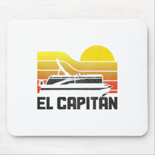 Pontoon Captain El Capitan Pontooning Boating Vint Mouse Pad