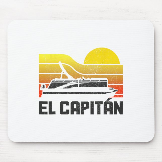 Pontoon Captain El Capitan Pontooning Boating Vint Mouse Pad (Front)