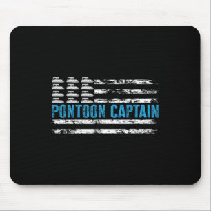 Pontoon Captain Funny Boating 4th Of Julypontoon B Mouse Pad
