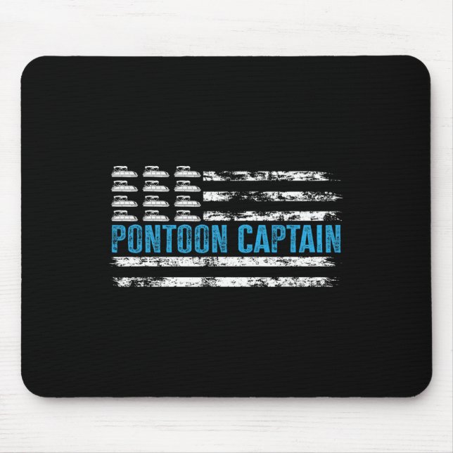 Pontoon Captain Funny Boating 4th Of Julypontoon B Mouse Pad (Front)