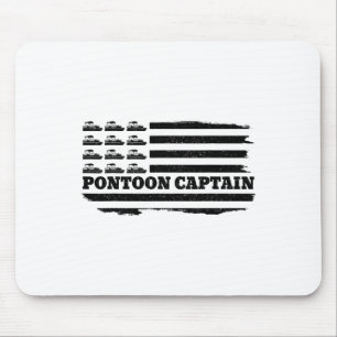 Pontoon Captain Patriotic Boat Owner American Flag Mouse Pad