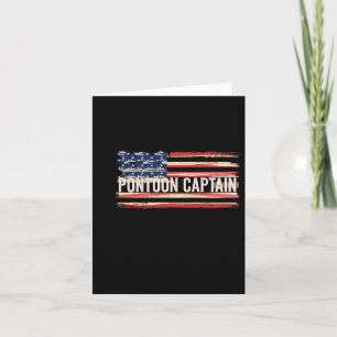 Pontoon Captain Patriotic Boating Fun Water Sport Card