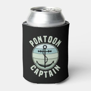Pontoon Captain retro vintage Anchor Pontoon Owner Can Cooler