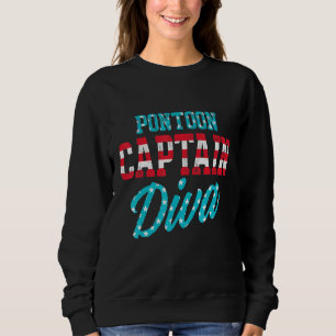 Pontoon Captain Sailing Sailboat Sailor 17 Sweatshirt