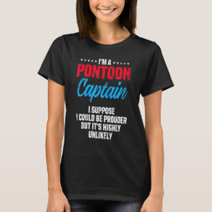 Pontoon Captain Sailing Sailboat Sailor 24 T-Shirt