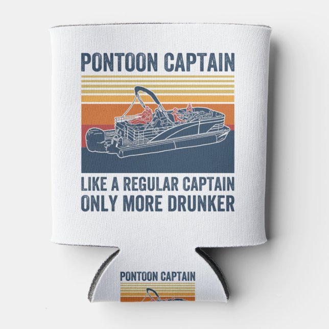pontoon captain T-shirt Can Cooler (Front)