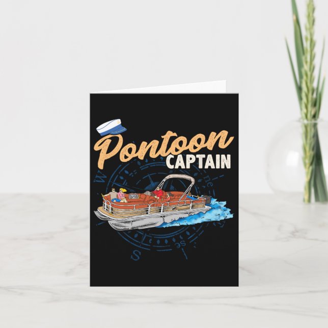 Pontoon Captain Tee Shirt Funny Pontoon Boating  Card (Front)