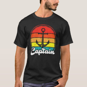 Pontoon Captain Vintage Retro Anchor Boat Owner T-Shirt