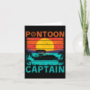 Pontoon Captain Vintage Style Pontoon Boat Boating Card