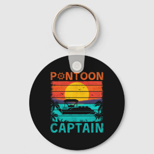 Pontoon Captain Vintage Style Pontoon Boat Boating Key Ring