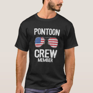 Pontoon Crew Member American Flag Sunglasses Match T-Shirt