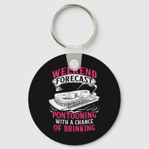 Pontoon For Girl Women Pantoon Boating Lake Toon F Key Ring