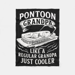 Pontoon For Grandpa Men Pantoon Boating Lake Toon Fleece Blanket