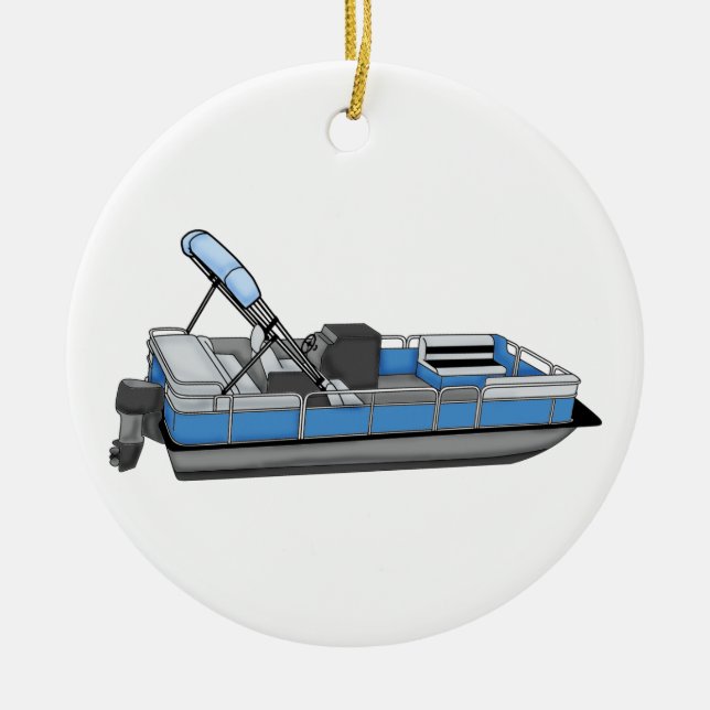 pontoon fun ceramic tree decoration (Front)
