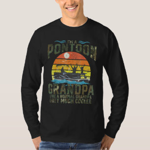 Pontoon Grandpa Captain Retro Boating Fathers Day T-Shirt