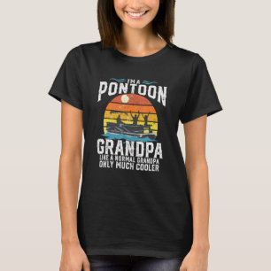Pontoon Grandpa Captain Retro Boating Fathers Day T-Shirt