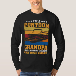 Pontoon Grandpa Captain Retro Boating Fathers Day T-Shirt