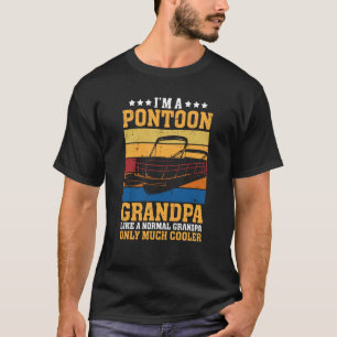 Pontoon Grandpa Captain Retro Boating Fathers Day T-Shirt