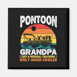 Pontoon Grandpa Captain Retro Funny Boating Father Magnet