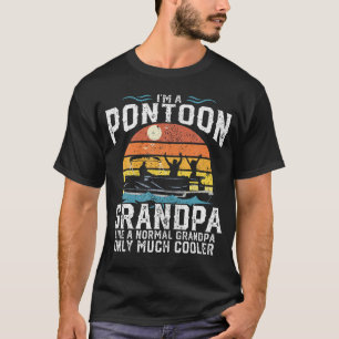 Pontoon Grandpa Captain Retro Funny Boating Father T-Shirt